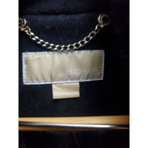 Michael Kors Jacket Women's L Black Wool Blend Coat Zip Up Pockets - Picture 4 of 16